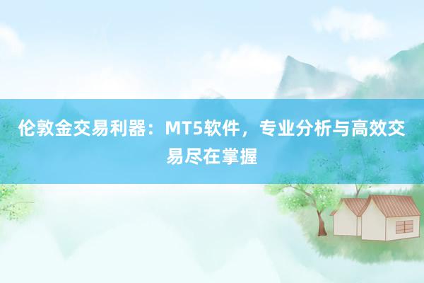 伦敦金交易利器：MT5软件，专业分析与高效交易尽在掌握